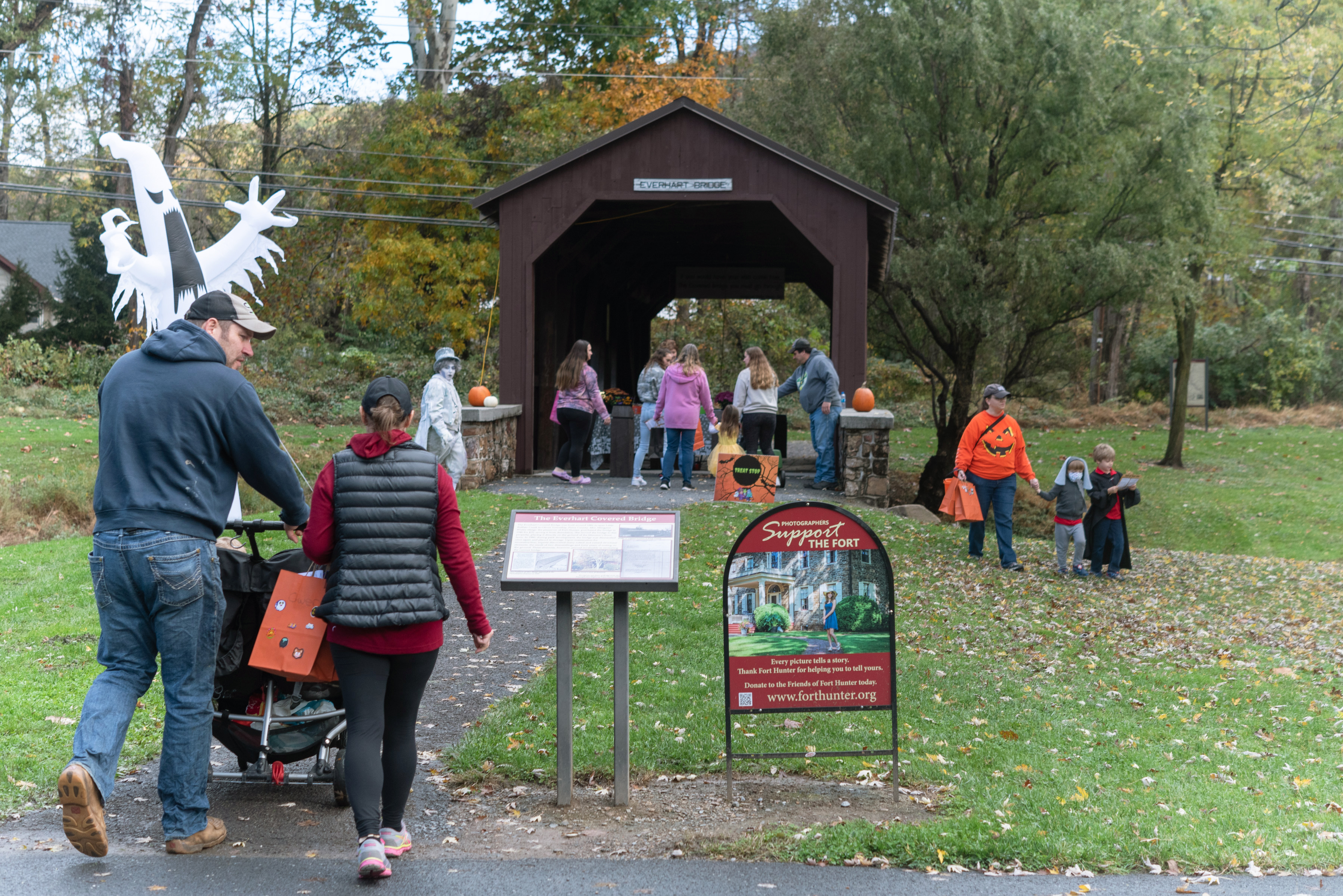 Families Trick or Treating at Fort Hunter