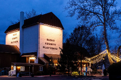 Nighttime image for Bucks County Playhouse Building with lights