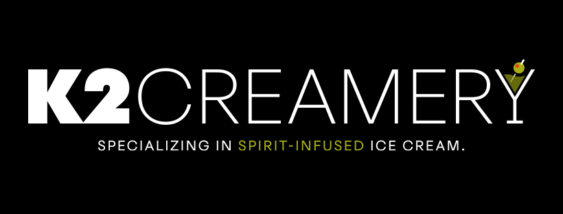 K2 Creamery specializing in spirit-infused ice cream logo