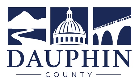 Three panel logo for Dauphin County