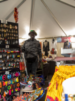 Vendor Tent with Earrings and clothing