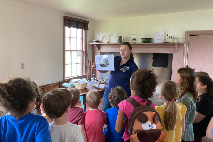 Kids enjoying a homeschool program in a historic house