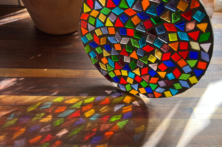 Glass mosaic in sunshine