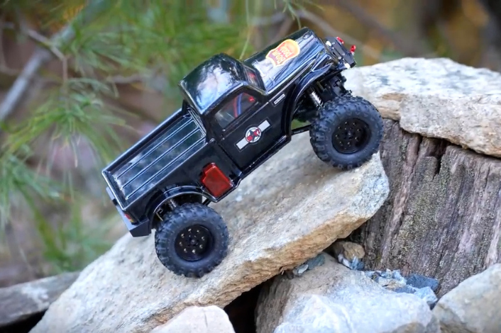 RC Truck Climbing Rocks and Tree Stumps