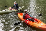 Two people in kayaks
